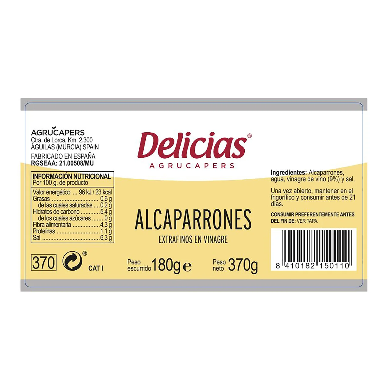 Alcaparrones finos 180 g.