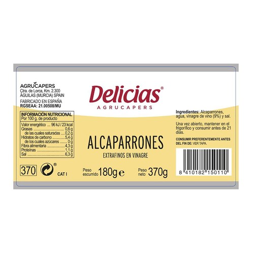 DELICIAS Alcaparrones finos 180 g.