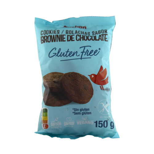 PRODUCTO ALCAMPO Cookies (galletas) con sabor a brownie de chocolate, elaboradas sin gluten ni lactosa 150 g.