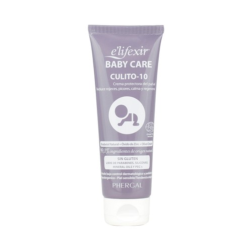 E"LIFEXIR Culito 10 Crema protectora del pañal, hipoalegénica y sin gluten 75 ml.