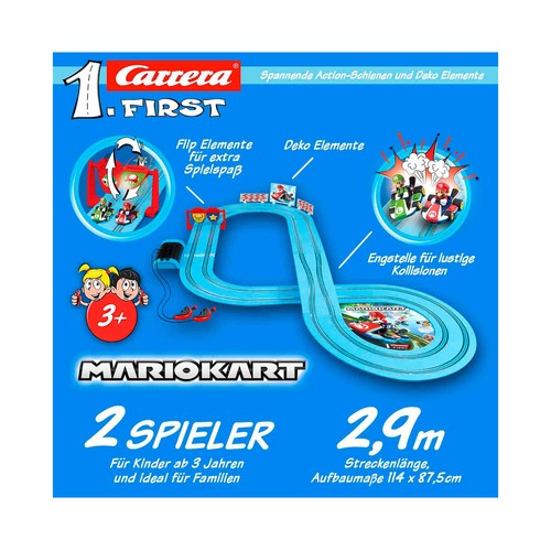 Circuito eléctrico de carreras 1. First Mario Kart 8 de 2,4 metros, incluye 2 coches CARRERA.