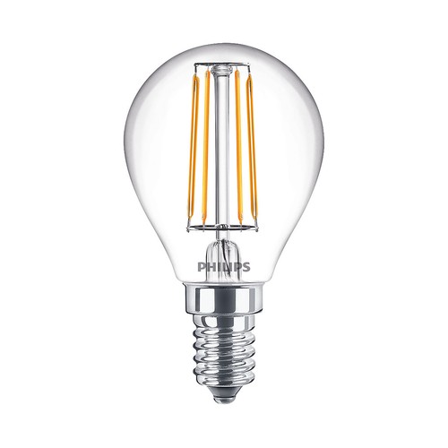 Bombilla Led E14, 4,3W=40W, luz cálida 2700K, PHILIPS.