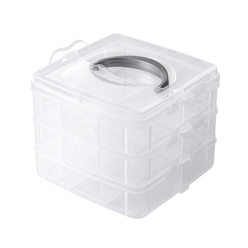 Set de 3 cajas apilables 15,4 x 15,3 x 13 cm, ALCAMPO.