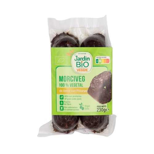 JARDIN BIO Veggie Morcilla 100% vegetal de arroz con piñones ecológicos 230 g.