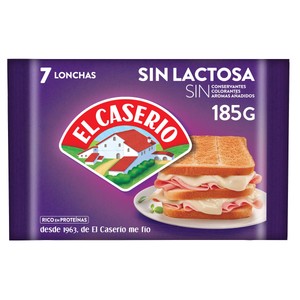 EL CASERÍO Queso en lonchas sin lactosa 7 uds. EL CASERÍO 185 g.