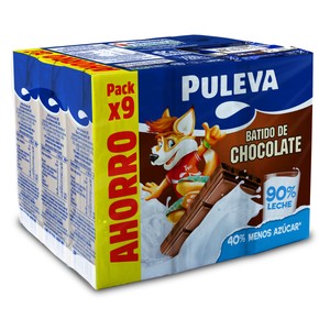 Imagen de PULEVA Batido con sabor a chocolate, elaborado con un 90% de leche 9 x 200 ml.