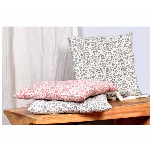 Cojín de silla con lazos, 100% algodón, 40x40cm.