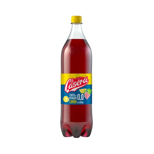 Tinto de verano sin alcohol y con zumo natural de limón LA CASERA botella de 1.5 l.