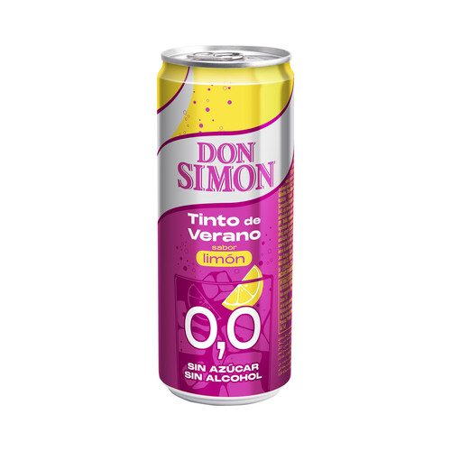 DON SIMON Tinto de verano sin alcohol, con sabor a limón lata de 33 cl.