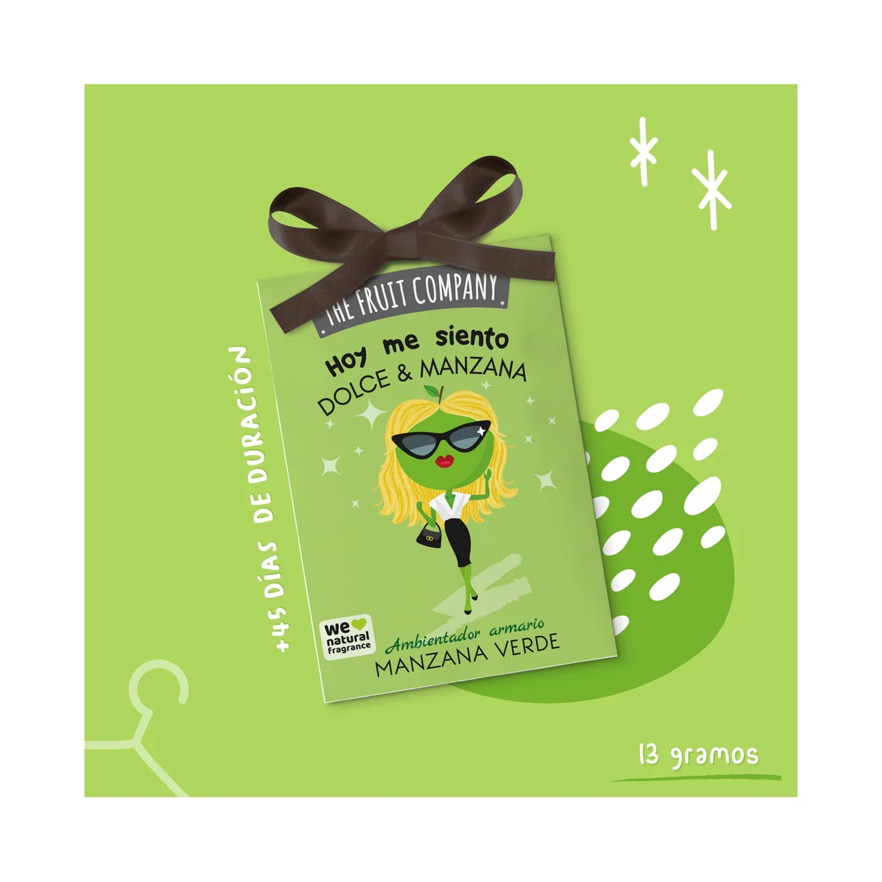 Ambientador de armario con aroma a manzana verde.