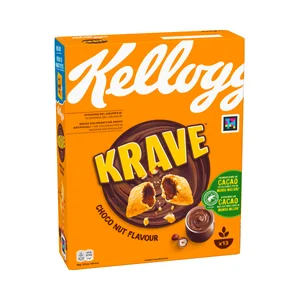 KELLOGG"S Krave Cereales sabor avellana rellenos de chocolate 410 g.