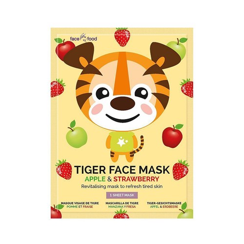 7TH HEAVEN Mascarilla facial de tigre, revitalizante y refrescante, con infusión de manzana y fresa 7TH HEAVEN.