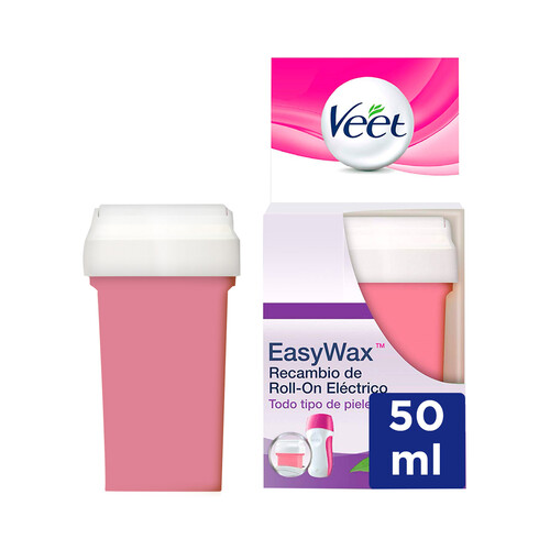 Recambio de cera para la depilación de piernas y brazos, para todo tipo de pieles VEET Easy wax 50 ml.