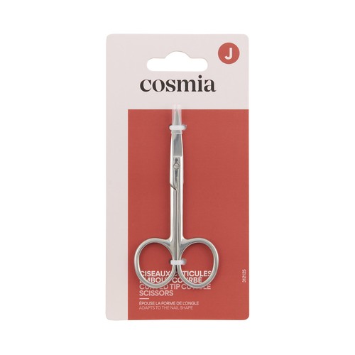 COSMIA Tijeras para cutículas con punta curva.