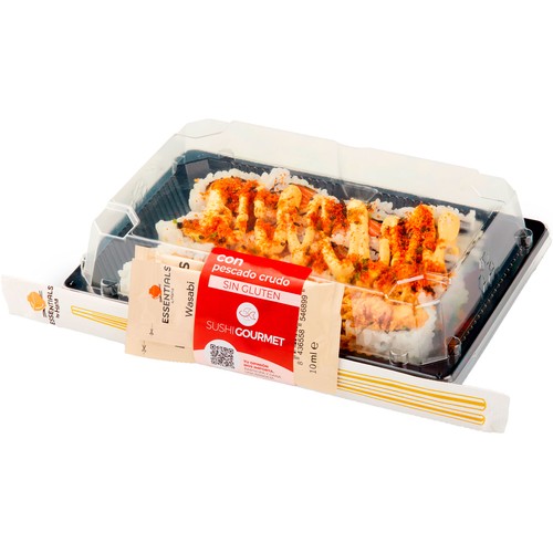 SUSHI GOURMET California de salmón y crunch surimi spicy 12 uds.