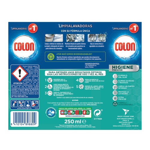 COLON Limpialavadoras higiene frescor COLON 250 ml.