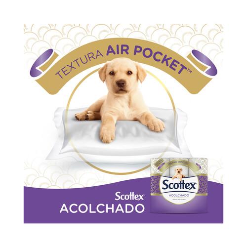 SCOTTEX Papel higiénico triple capa, acolchado 9 rollos