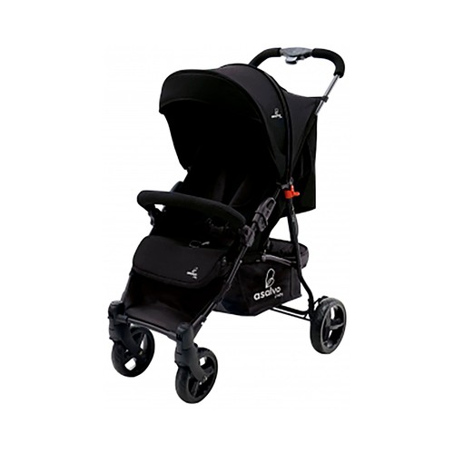 Silla de paseo ASALVO TOKIO con 8 ruedas, hasta los 6 meses o 15kg, color negro.