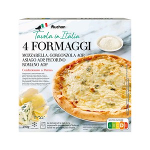 PRODUCTO ALCAMPO Tavola Italia Pizza 4 quesos (mozarella, gorgonzola, aisago y pecorino romano) 390 g.