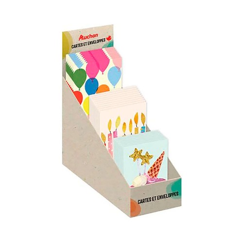 Tarjeta de felicitación y sobre1.5x17cm-adult birthday. AUCHAN