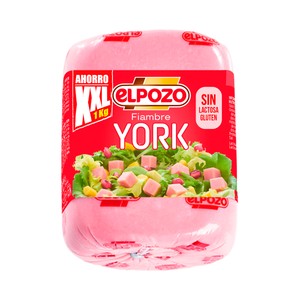 Fiambre de york, sin gluten ni lactosa 1 kg.
