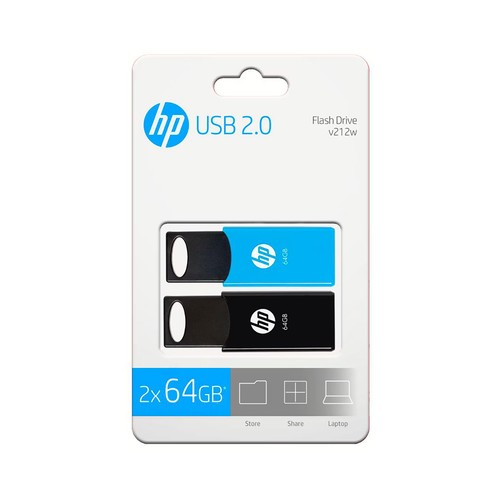 Pack 2 Pendrives HP v212w, 64GB, Usb 2.0.