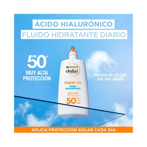 DELIAL Super uv de Garnier Protector solar facial con factor de protección 50+ (muy alto) 40 ml.