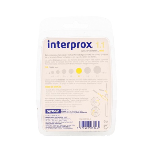 INTERPROX Cepillos interdentales tamaño mini INTERPROX 6 uds