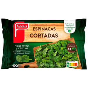 Imagen de FINDUS Espinacas cortadas, cosechadas y congeladas en su momento óptimo 400 g.