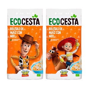 ECOCESTA Cereales bolitas de maiz ecológicos con miel 400 g.