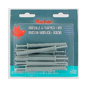 Imagen de Taco con tornillo, 8 x 80 mm, 10 unidades, ALCAMPO.