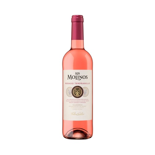 LOS MOLINOS Vino rosado tempranillo con D.O. Valdepeñas botella 75 cl.