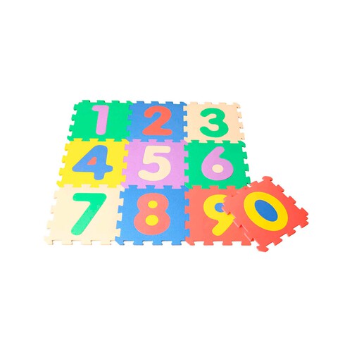 Puzzle infantil de suelo con 10 piezas de foam, ONE TWO FUN ALCAMPO.