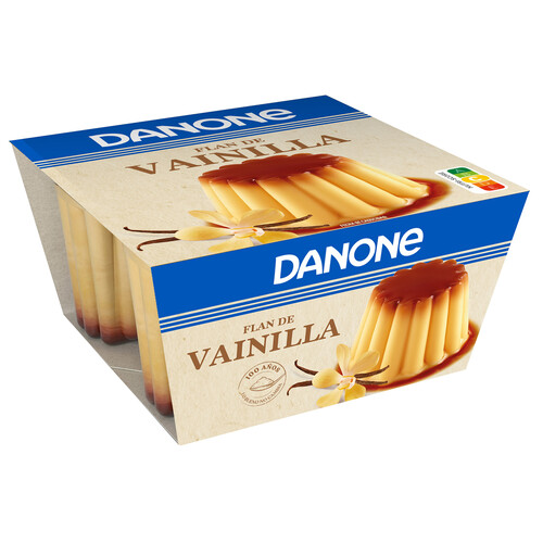 DANONE Flan sabor a vainilla elaborado sin gluten DANONE 4 x 100 g.