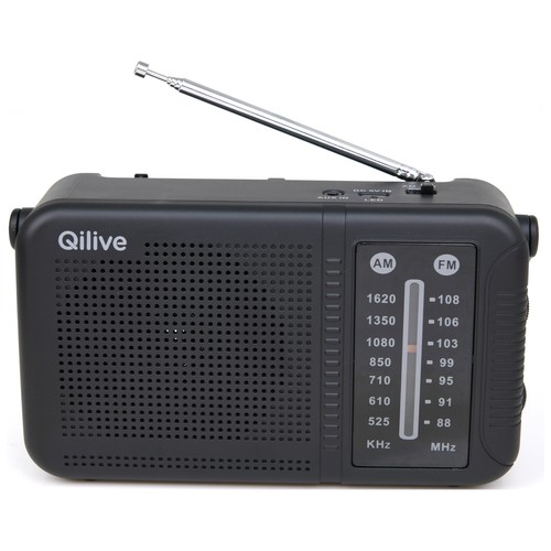 Radio portátil de sobremesa QILIVE Q.1766, calor negro, FM/ AM.