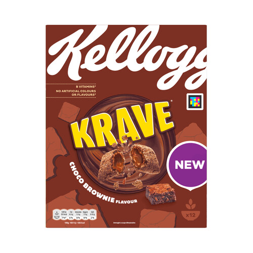 KELLOGS Krave Cereales rellenos de brownie 375g.
