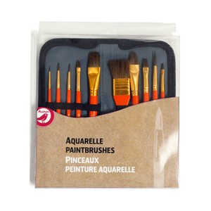 Imagen de 10 Pinceles Para Acuarela Con Estuche ALCAMPO