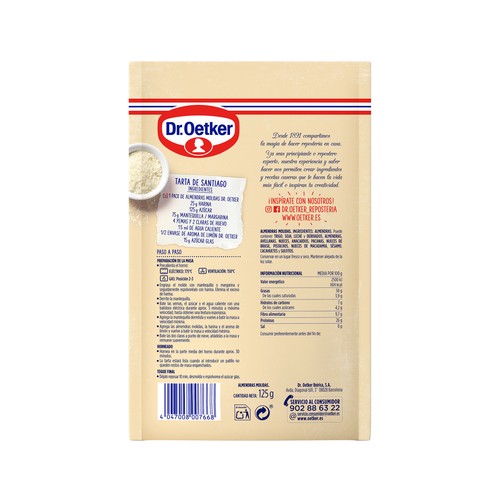 DR. OETKER Almendras molidas, especial repostería DR. OETKER 125 g.
