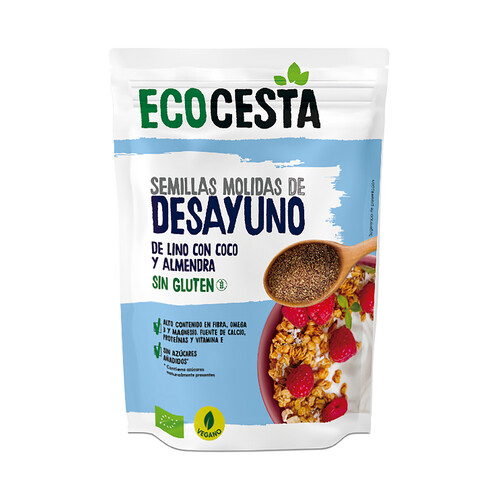 Semillas de lino molidas con almendras y coco ecológicas ECOCESTA 200 g.