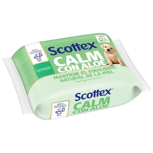 SCOTTEX Calm Papel higiénico húmedo (toallitas WC), con aloe vera, especial pieles sensibles 66 uds.