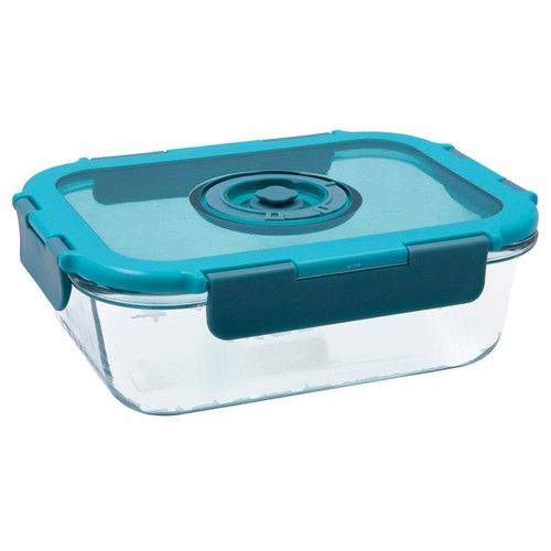 Hermético de borosilicato vacío con tapa, con capacidad de 104CL, 21x16x7 cm, color verde, CANDY KFK.
