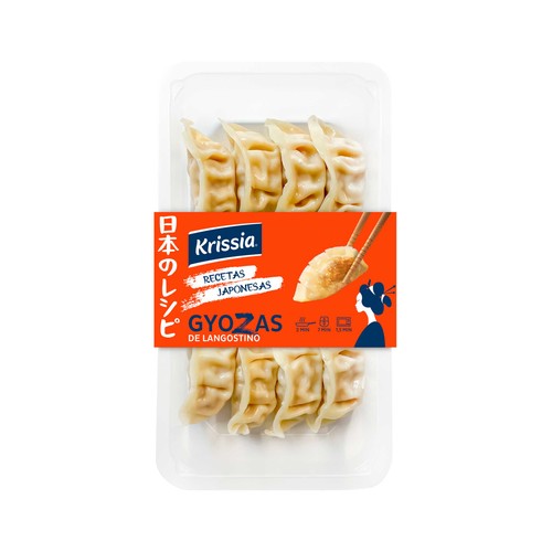 KRISSIA Gyozas de langostinos, listas para calentar y comer 175 g.