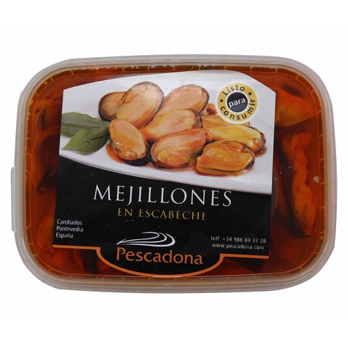 PESCADONA Mejillón cocido en escabeche PESCADONA bandeja 150 gr.