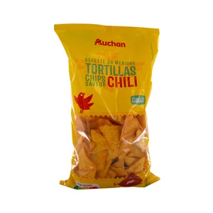 PRODUCTO ALCAMPO Nachos de maíz con sabor a chili 400 g.