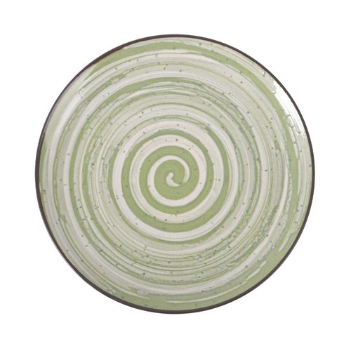 Plato llano 26cm melamina, modelo Loop verde. MONACO