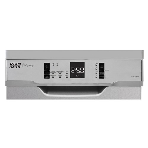 Lavavajillas NEW POL NWD456I.1 inox, capacidad: 10 servicios, clasificación energética: E, H: 85cm, A: 44,8cm, F: 59,8cm