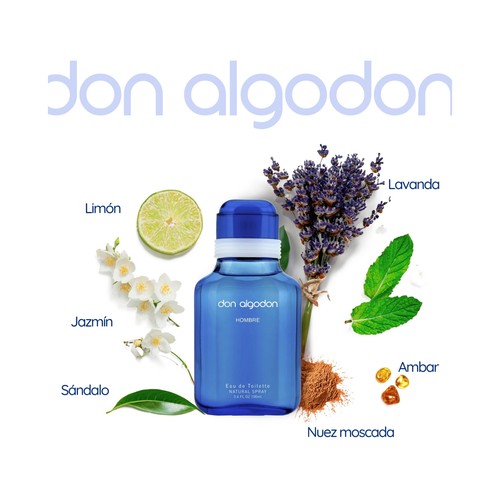 DON ALGODÓN Eau de toilette (colonia) para hombre con vaporizador en spray 200 ml.