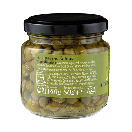 PRODUCTO ALCAMPO Collection Alcaparras ácidas en vinagre 80 g.
