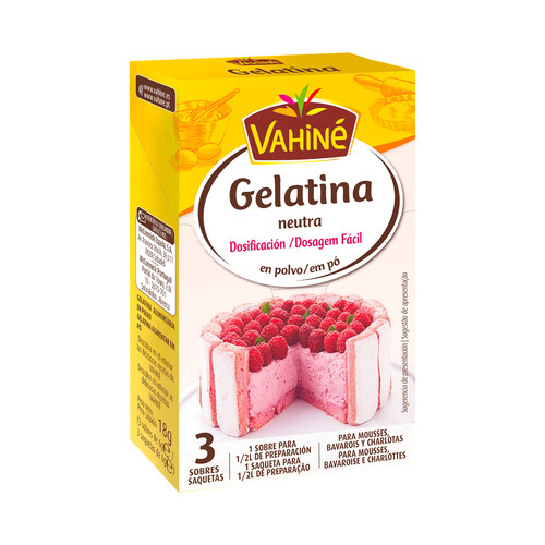 VAHINÉ Gelatina neutra en polvo 18 g.
