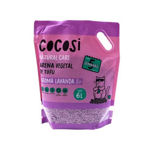 COCOSI Arena de gato vegetal tofu cona roma lavanda 6L